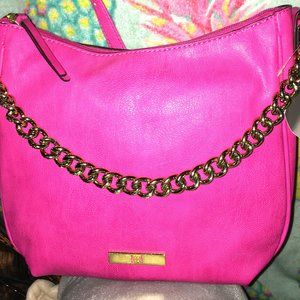 Liz Claiborne Hot Pink Shoulder Bag - Chain Across It NEW